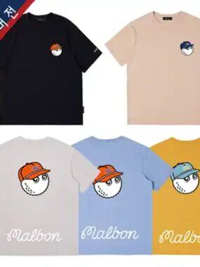 Malbon Golf Short-Sleeve Sports T-Shirt Cotton Breathary Top Unisex